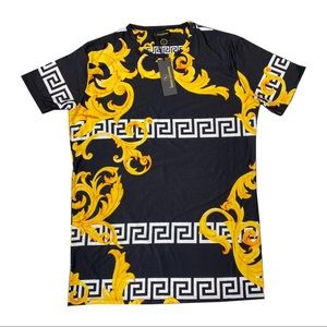 MENS GOLD MEDUSA BAROQUE ITALIAN DESIGN T-SHIRTS